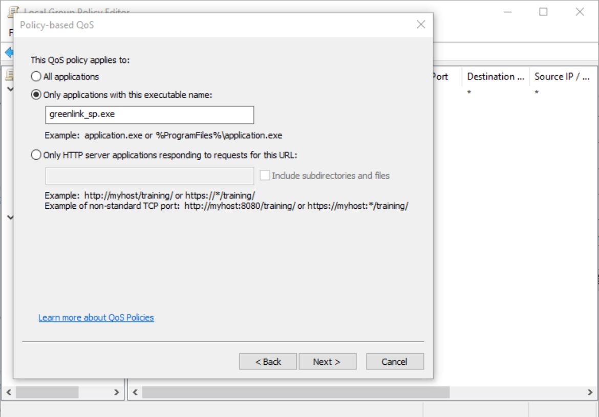 How to use a local or group policy to mark voice traffic and configure QoS in GreenLink